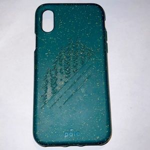 PELA fully biodegradable case iPhone X/XS deep green with trees on it